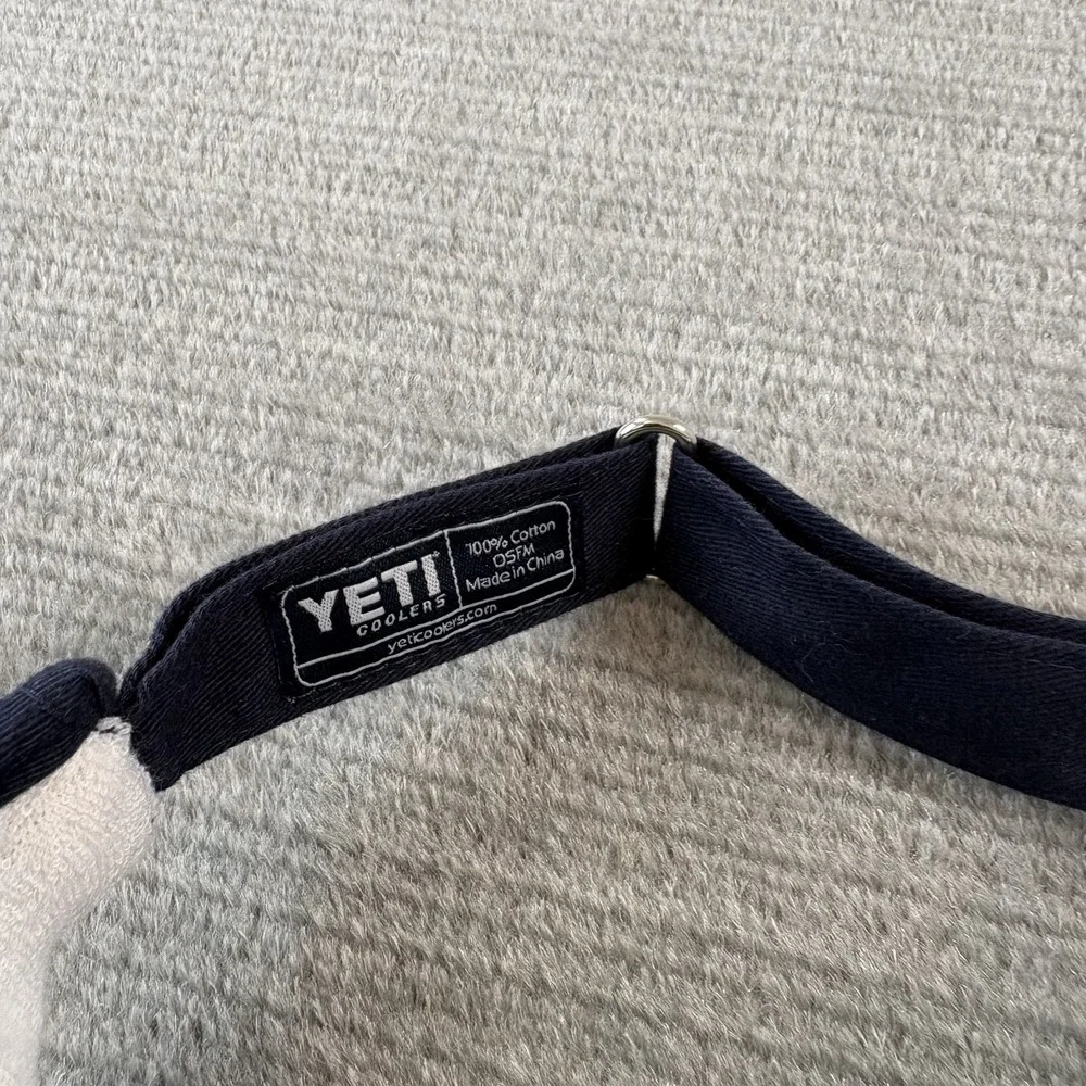 YETI Coolers Visor Men OS Navy Blue Embroidered Logo Adjustable Cotton Hat